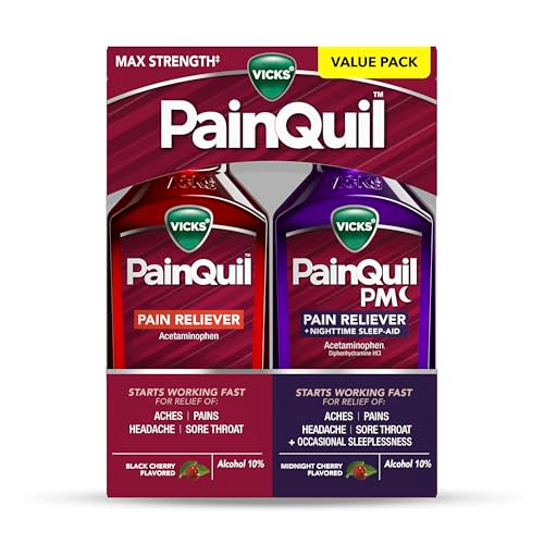 Vicks Painquil & Painquil Pm Pain Relief Liquid 1000Mg Acetaminophen 2X12 Oz