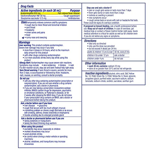 Vicks Nyquil Cold And Flu Relief Liquid Medicine Powerful Multi-Symptom Nighttime Relief For Headache Fever Sore Throat Minor Aches And Pains Sneezing Runny Nose And Cough 12 Fl Oz