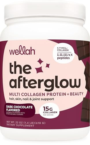 Wellah The Afterglow Multi Collagen Protein Beauty (Dark Chocolate Flavored) 30 Servings