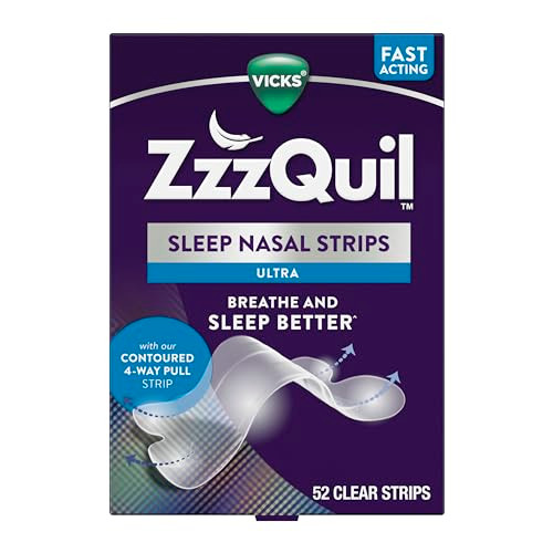 Zzzquil Sleep Nasal Strips Clear Nasal Strips Snoring Relief From Nasal Congestion Works Instantly Reduces Nasal Congestion For Less Snoring And Better Sleep Drug Free 52 Nasal Strips