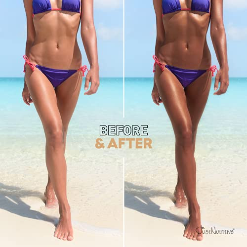 Just Nutritive Tanning Accelerator Body Oil Natural Tan Enhancer For Outdoor Sun And Tanning Bed Hazelnut Avocado Walnut And Vitamin E Deep Moisture No Fillers No Water Made In Usa 8 Oz