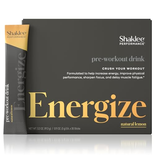 Shaklee - Performance Pre-Workout Energy Drink - Green Tea Extract Lemon Flavor - Energy Boost - Beta-Alanine & L-Theanine - 100Mg Caffeine 800Mg Beta-Alanine And 100Mg L-Theanine 30 Servings
