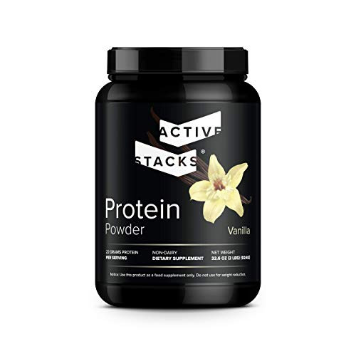 Active Stacks Beef Protein Powder Vanilla - Dairy Free With Natural Collagen For Keto Paleo Bone Broth & Low Carb Diets 2 Pound