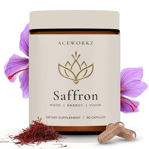 Aceworkz Appetite Suppressant For Weight Loss Organic Saffron Extract With Bioperine For Enhanced Absorption Supports Energy & Mood (90 Capsules)