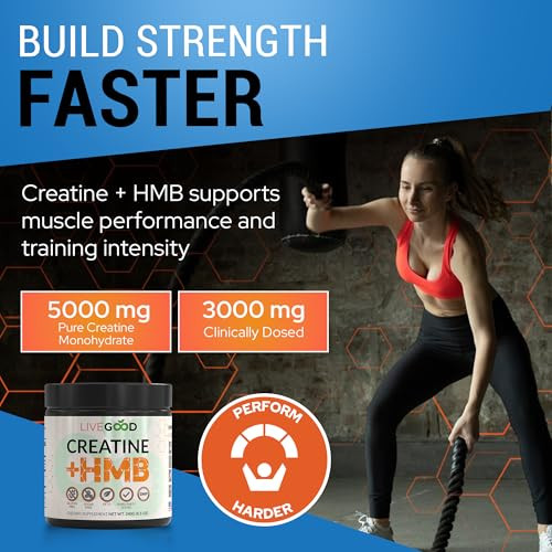 Livegood Creatine Monohydrate With Hmb For Lean Muscle Growth & Recovery Hmb Creatine Powder For Men And Women Unflavored Creatine 30 Servings