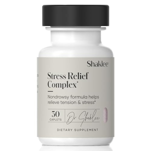 Shaklee - Stress Relief Complex - Calming Blend Of L-Theanine Ashwagandha Beta-Sitosterol And L-Tyrosine - Promotes Relaxation Without Drowsiness - 1 Caplet Daily - Adults Supplement 30 Caplets