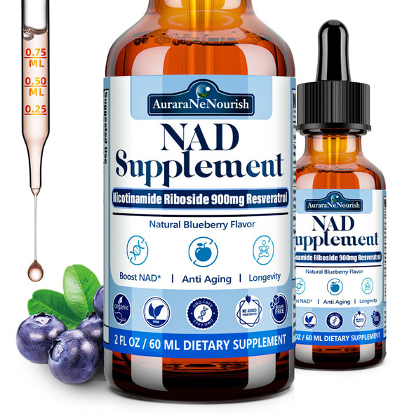 Auraranenourish Nad Supplements For Women & Men Liposomal Nad Nicotinamide Riboside Resveratrol 900Mg W. Resveratrol Quercetin Collagen Niacin Biotin Support Anti-Aging Longevity Energy Focus