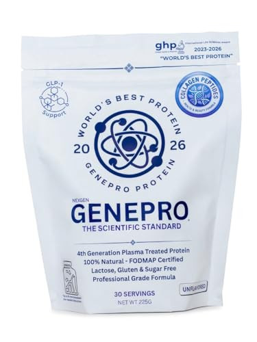 Genepro Nexgen Unflavored Collagen Peptides - Lactose-Free Gluten-Free Protein Supplement Shake For Hair Skin And Nails (30 Servings)