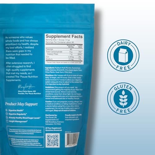 The 'Pause Life Fiber Gdx Gluten Free Chia Seed & Quinoa Blend Monk Fruit Sweetened Natural Plant Based Dietary Fiber Energy And Digestive Support Unflavored 1 Pack 10.5 Oz
