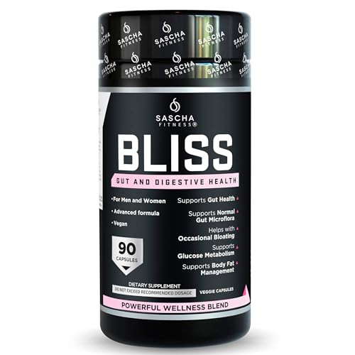 Sascha Fitness Gut And Digestive Health Support Pills | Prebiotics Probiotics & Enzyme Blend |Berberine HciGluco Vantage |Helps With BloatingFat Loss CravingsGlucose Metabolism30 Day Supply