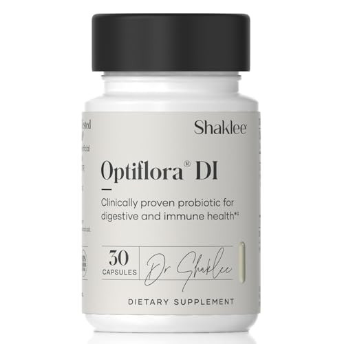 Shaklee - Optiflora Di Probiotic -10 Billion Cfus - 4 Bacterial Strains - Bifidobacterium Lactis Hn019 - Supports Intestinal Flora Balance & Regularity - Gluten Soy & Dairy Free 30 Capsules
