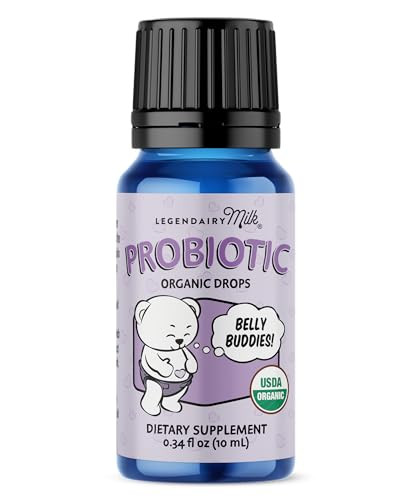 Legendairy Milk Baby Probiotic Drops Organic - Colic And Gas Drops For Newborns & Toddlers - Digestive Support Constipation Relief - Toddler Probiotic Supports Occasional Diarrhea & Gas 33 Servings
