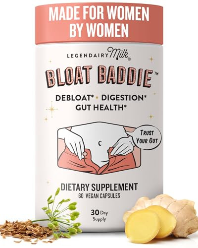Legendairy Milk Digestive Enzymes For Women Probiotics For Digestive Health Gut Health Supplements Bloating Relief For Women Debloat Gas Relief W/Ginger & Fennel Bloat Baddie 60 Capsules