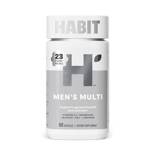 H' Habit Habit Men'S Multivitamin Supports Health & Wellness Vitamins A-E Magnesium Zinc L-Arginine 60 Capsules