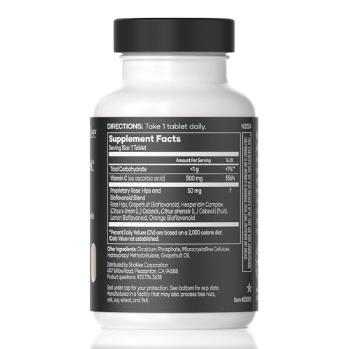 Shaklee - Sustained Release Vita-C 500Mg - High-Potency Cellular And Immune Support Formula With Proprietary Sustained-Release System - Includes Rose Hips And Bioflavonoid Blend 180 Tablets