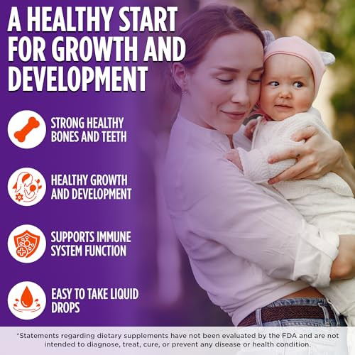 Wellements Baby Organic Vitamin D Drops For Infants & Toddlers (90-Day Supply) - Certified Newborn+ Liquid Vitamin D3 Drops Support Healthy Growth & Bone Development 400 Iu Per Drop (1 Drop Daily)