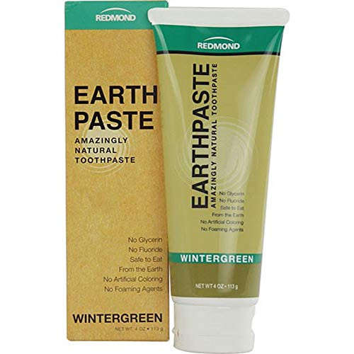 Product Name: REDMOND - Earthpaste All Natural Non-Fluoride Vegan Organic Non GMO Real Ingredients Toothpaste Wintergreen 4 Ounce Tube (6 Pack)