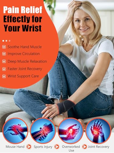 Supersred Red Light Therapy Wrist,Features 48 Led Beads Red Light Therapy Wrap Belt For Body,660Nm And 850Nm Near Infrared Light With 3-Heat Settings,For Neck Knee Ankle Pain Relief,Black