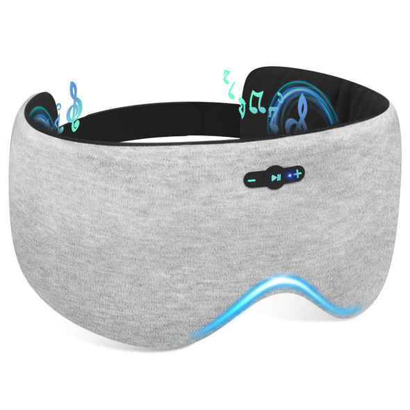 Veeniitosr Sleep Mask With Headphones Bluetooth 6.0, 20H Playtime Sleeping Headphones With Hd Stereo Speakers For Side Sleepers, Adjustable Blackout Silk Eye Mask For Travel Meditation, s For Women Men(Grey)