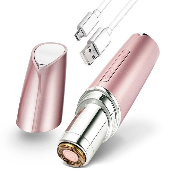 Yoove Rose Pink Rechargeable Device For Facial Hair Removal For Women - Waterproof Facial Hair Remover For Women