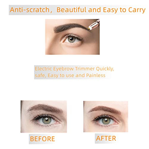 Colordiary Women'S Electric Eyebrow Hair Remover, Led Light, Stainless Steel Blade, Rechargeable, Anti-Allergenic, Multi-Functional, Clean Skin, No Pulling