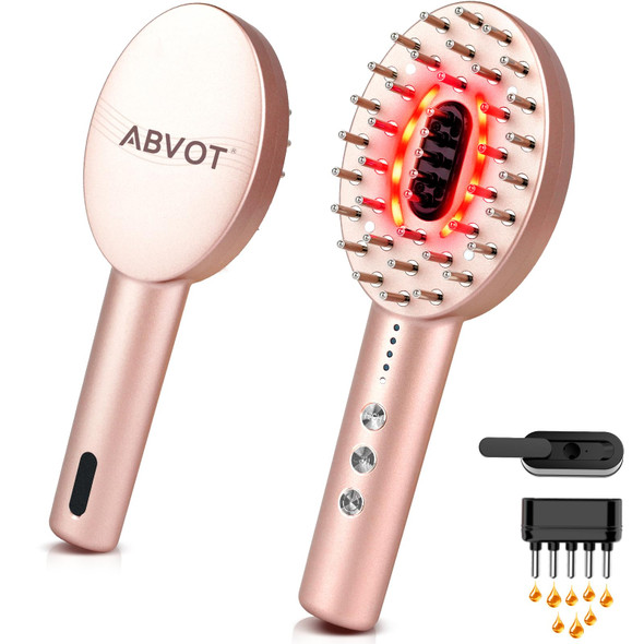 Abvot 3-In-1 Electric Scalp Massager With Hair Oil Applicator, Vibrating Massage Tool For Scalp/Face/Body Relaxation, Portable Hair Brush, Scalp Massage Comb For Home & Travel