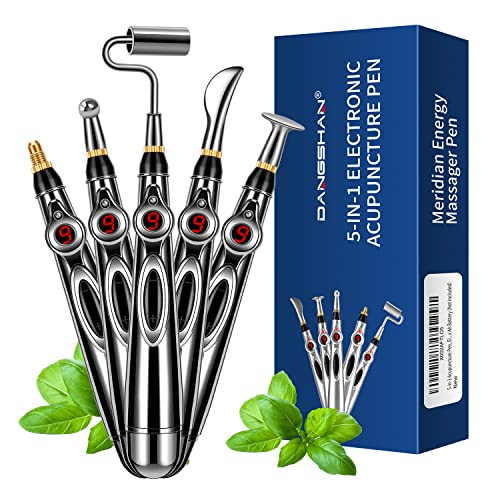 Dangshan 5-In-1 Acupuncture Pen, Electronic Acupuncture Pen, Pain Relief Therapy, Meridian Energy Pulse Massage Pen, Powerful Meridian Energy Pen Relief Pain Tools
