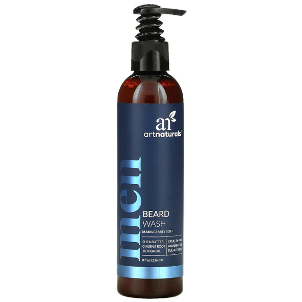 Artnaturals Natural Beard Shampoo Wash - (8 Fl Oz/236Ml) - Infused With Aloe Vera, Tea Tree And Jojoba Oil - Sulfate Free