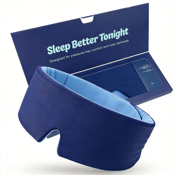 Tongtuo Sleep Mask For Men & Women Blackout Eye Mask For Sleeping Hypoallergenic Ultra-Lightweight Full Coverage Blindfold With Quiet Adjustable Strap Reversible & Cooling For Airplane Travel