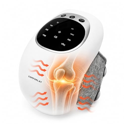 Comforlay Knee Massager For Relief 2026 Updated Edition 'Cordless Heated Knee Massager With Heating 'Vibration Modes Infrared Waves Led Screen & Adjustable Straps Ideal For Men Women