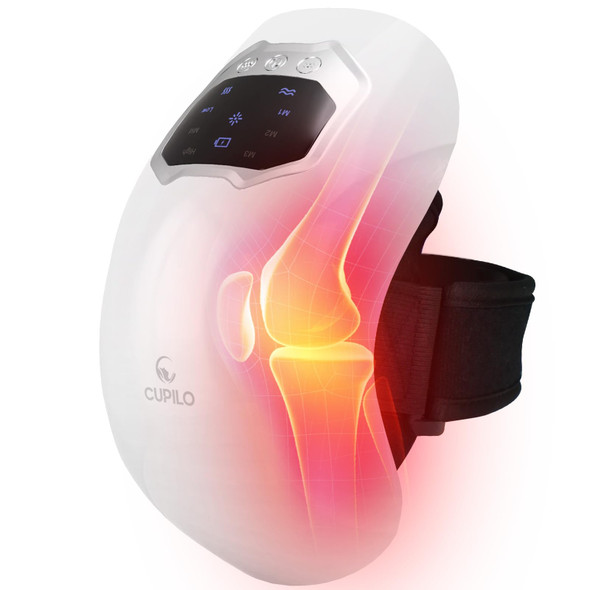 Cupilo Fsa Eligible Hsa Knee Massager, Portable Knee Massagers With Heat, Heated Vibration Knee Massager For Knee Pain Relief, For Seniors Parents Grandparents