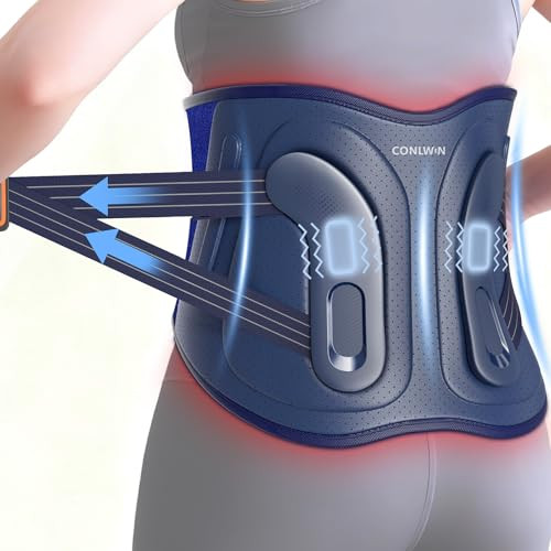 Conlwin 68" Cordless Heating Pad For Back Pain Relief With 5 Heat & 6 Vibration, Lower Back Massager With 4D Butterfly Support, Portable Heating Pad For Women Men Mom Dad