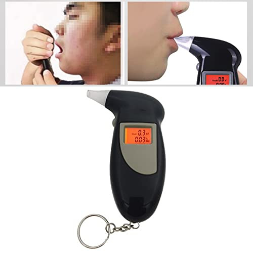 Tyenaza Breath Alcohol Tester, Black Portable Sensitive High Accuracy Air Blowing Alcohol Tester With 5 Mouthpieces, For Personal & Professional Use
