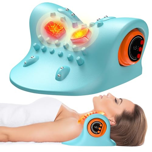 Snawowo Neck Massager With Heat 3 In 1 Portable Massager With Cervical Traction &Comfortable Stretching ' adjustable Intensity For Neck & Shoulder Relaxation At Home Office