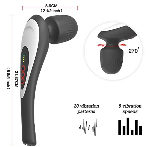 Uv Stylish Rechargeable Personal Hand Held Deep Tissue Vibrating Massager For Muscles, Back, Foot, Neck -Cordless Electric Percussion Body Wand Massage For Women Her