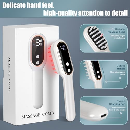 Cwtul Laser Hair Growth Comb, Red Light Therapy For Hair Growth, Scalp Massager For Thicker