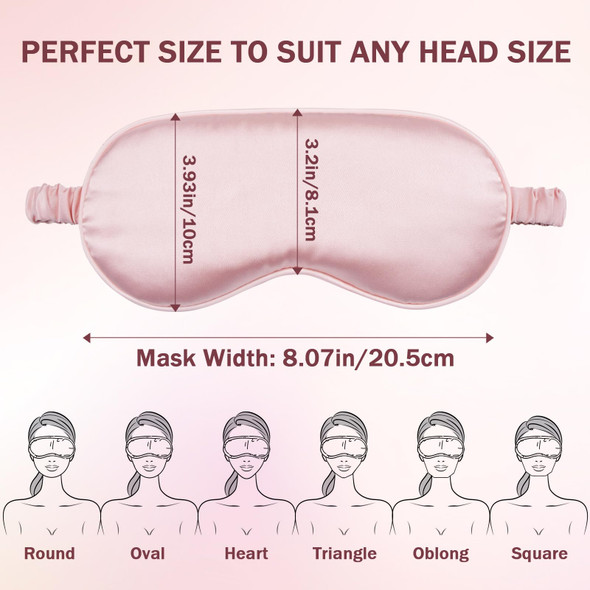 Amrules Sleep Mask , Adjustable Silk Eye Mask For Sleeping, Soft Sleeping Eye Shade Cover For Women, Good For Blocking Light, Reducing Puffiness, Enhancing Sleep Quality (Blush Pink & Black) Set Of 2