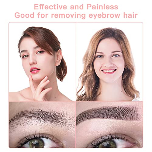 Cooaoo Electric Eyebrow Hair Remover, Painless-Precision Face Razors Eyebrow Trimmer Brows Epilator Eye Brow Facial Face Razor For Face Lips Facial Hair Removal With Led Light For Women Men