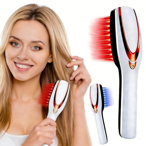 Aimuzikeer Red Light Hair Brush, Electric Scalp Massager Brush, Red Light Comb Devices For Hair Scalp Massage, Hair Massage Brush, Portable Hair Massage Comb With Soft Rubber For Men And Women