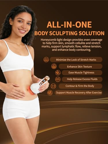 Slohof Lymphatic Drainage Massager For Full Body Body Sculpting Machine & Cellulite Massage Tool For Skin Smoothing Relieves Muscle Tension Reduces Cellulite And Enhances Skin Firmness-White