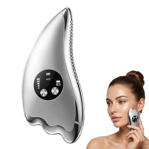 Sunluxy Electric Face Massager Tool With Micro-Current & Heated, 2-In-1 Dual-Sided Electric Gua Sha For Chin, Arms, Legs, No-Noise Gua Sha Facial Tool For Firming, Sculpting & Skincare