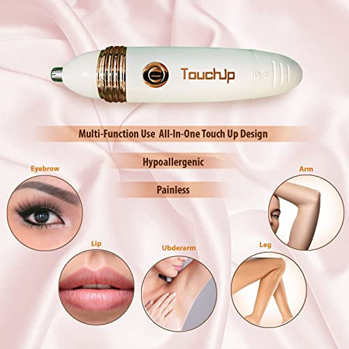 Touchup Women'S Painless Hair Remover Trimmer - Multi Purpose 3 In 1 - Face Eyebrows Nose Body - Rechargeable - Electric Razor