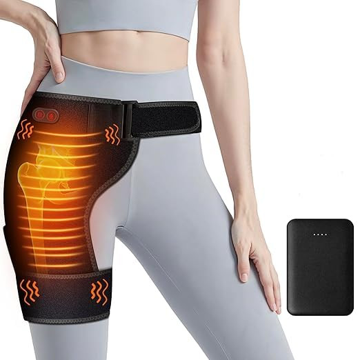 Carecomfi Cordless Heated Massage With 5000Mah Power Bank For Hip/Sciatica Pain Relief Hip Heating Pad Support Brace With Hot Physical Therapy Lower Back/Thigh/Buttock, Best For Family