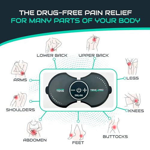 Tens X Pro Pro 1000 Wireless Tens Unit For Pain Relief - Mini Tens Massager Portable Electric Muscle Stimulator - Deep Tissue Ems Pain Management Device - Pulse Therapy For Back Shoulder Neck Leg Arm (2 Pads)