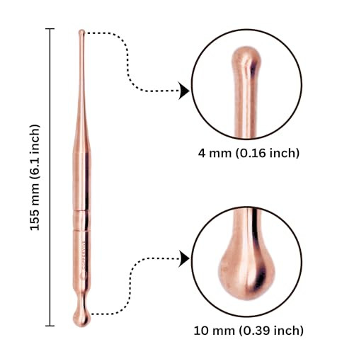 Smartyou Products Coppervive Pure Copper Acupressure & Massage Wand Dual Tip Tool For Nasal Hygiene Reflexology Stress Relief & On-The-Go Wellness With Velvet Pouch & Metal Case