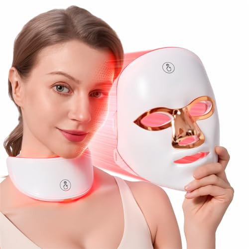 Aesthifae Red Light Therapy For Face And Neck, Red Light Therapy Mask Portable Led Face Mask Cordless, Eye-Protection For True Anti-Wrinkles Skincare At Home