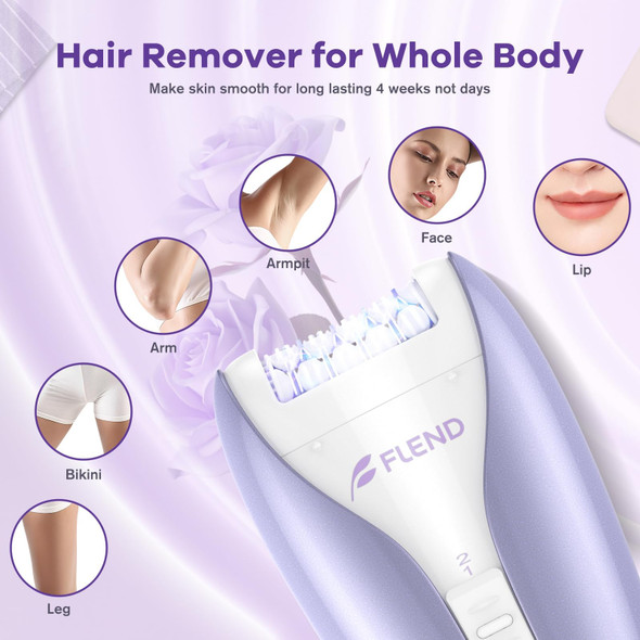 Beauzmo Epilator For Women, Silent Facial Hair Removal Device, Smooth Glide Tech 2 Speeds & 36 Tweezers Gentle Efficient Hair Removal Cordless Epilators For Face Legs Arms Armpit Bikini