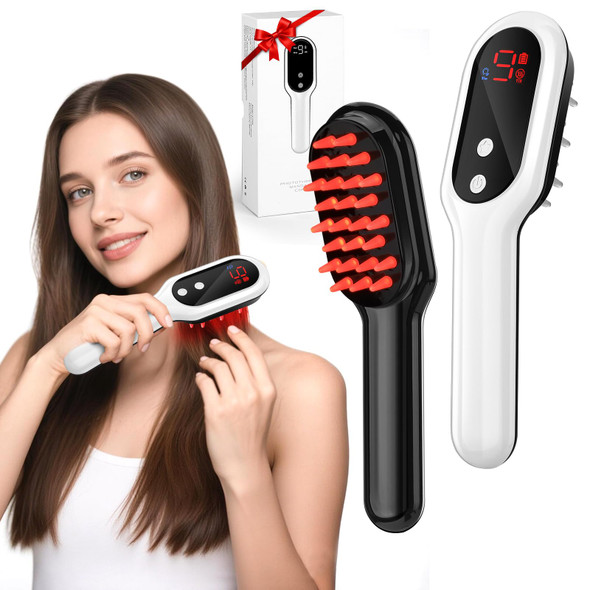 Afflat 3-In-1 Hair Care Comb With Red & Blue Light Therapy, Scalp Massager For Men And Women, Soothing Vibration For Relaxation