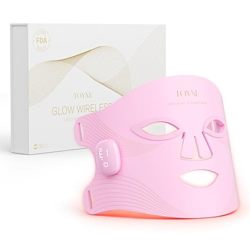Toyxe Red Light Therapy For Face, Wireless Led Face Glow Mask With 850Nm Near-Infrared Red Light (Nir) Therapy Device, Rechargeable Portable Design For Home & Travel (Pink)