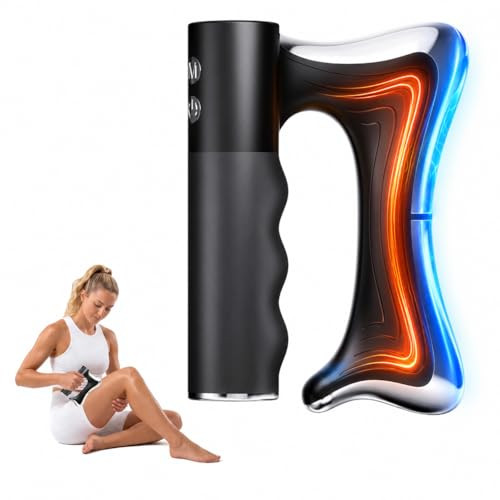Tffuam Heated Muscle Scraper Tool, Electric Fascia Knife Massager With Vibration & Ems, Upgrade Multifunctional Body Gua Sha Massage Tool For Deep Tissue Relief Muscle Relaxation Full Body Contouring